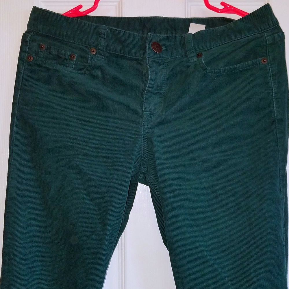 J.Crew forest green city fit petite corduroy pants